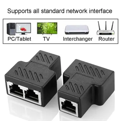PoE Splitter Adapter LAN Ethernet Cable 1-2 Way