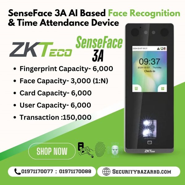 ZKTeco SenseFace-3A AI Based Face Recognition Device